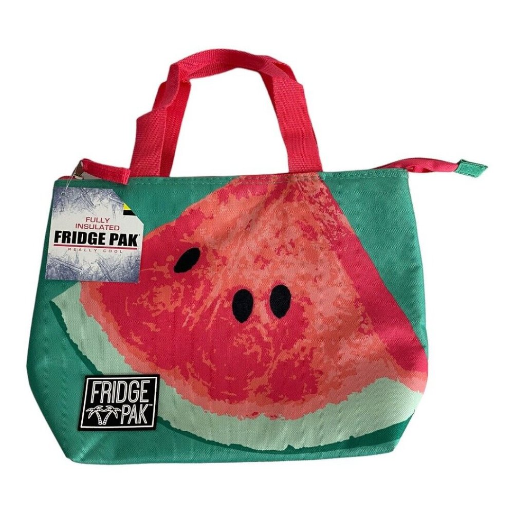 Fridge Pak Insulated Cooler Lunch Travel Tote Watermelon Slice Green Red NEW